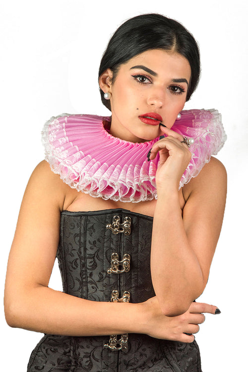 Katherine Neck Ruff Pink with Pearls