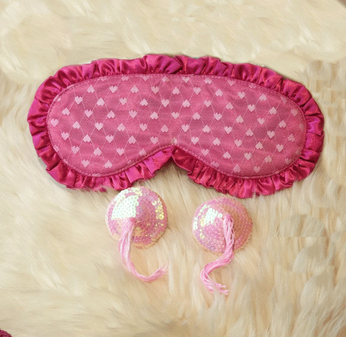 Eye mask Heart Tassel Set