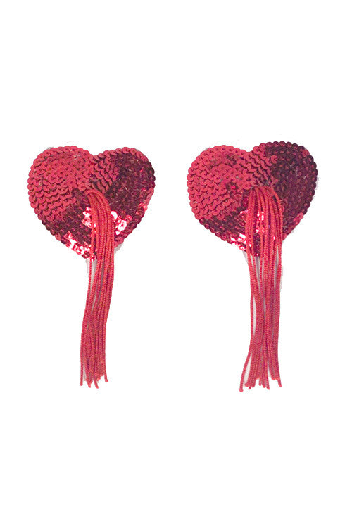 heart shaped sequin nipple tassels
