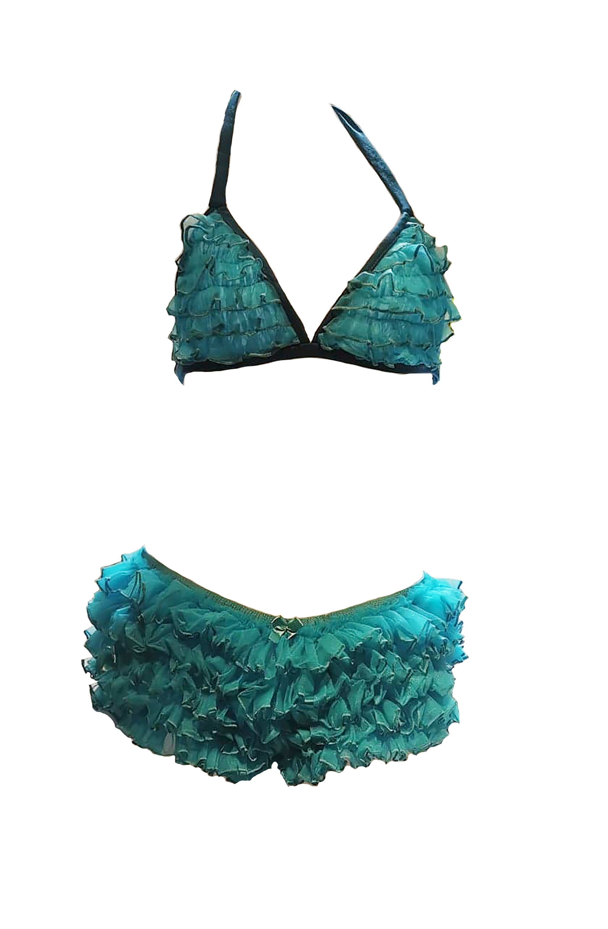 Frilly Heart Bra and Knicker Shorts Set