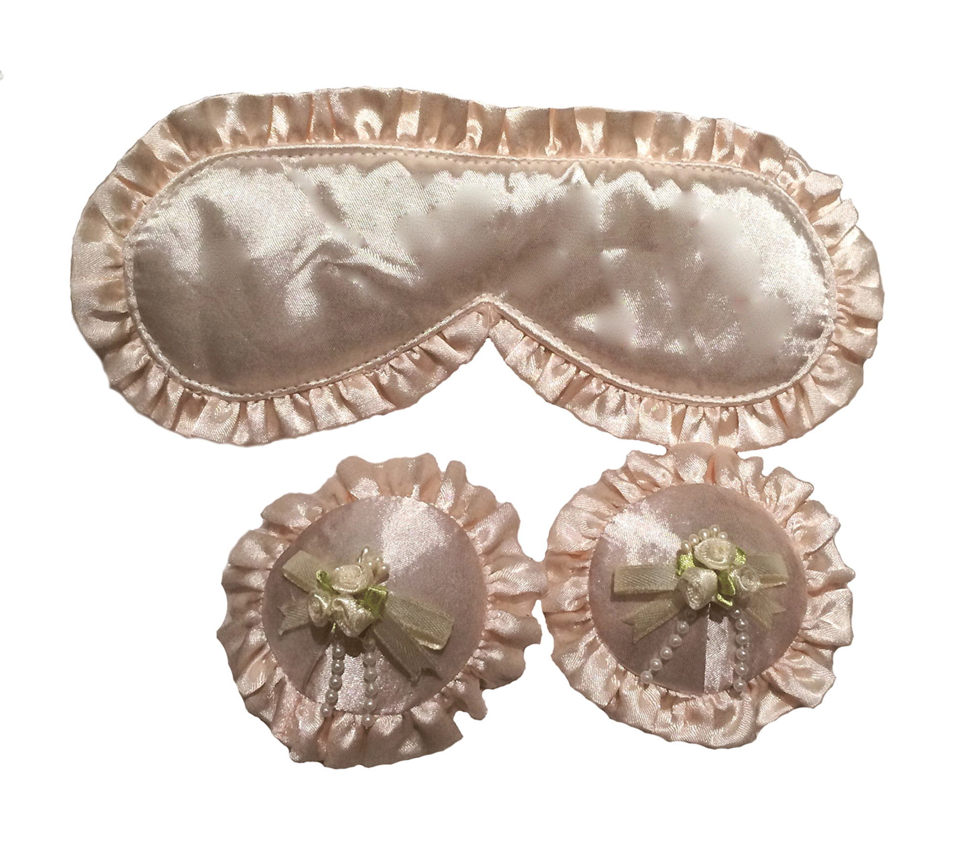 Eye mask Heart Tassel Set