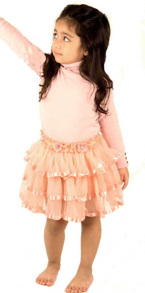 Kids' Petticoat Striped Frilly Skirt