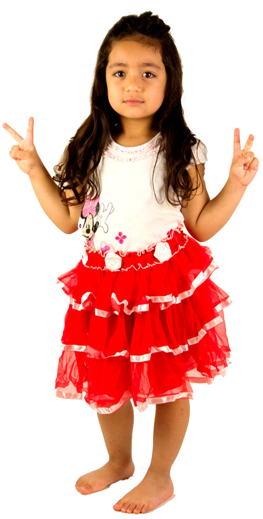 Kids' Petticoat Striped Frilly Skirt