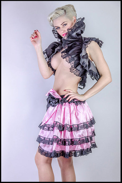 Ruffled lace Taffeta wrap