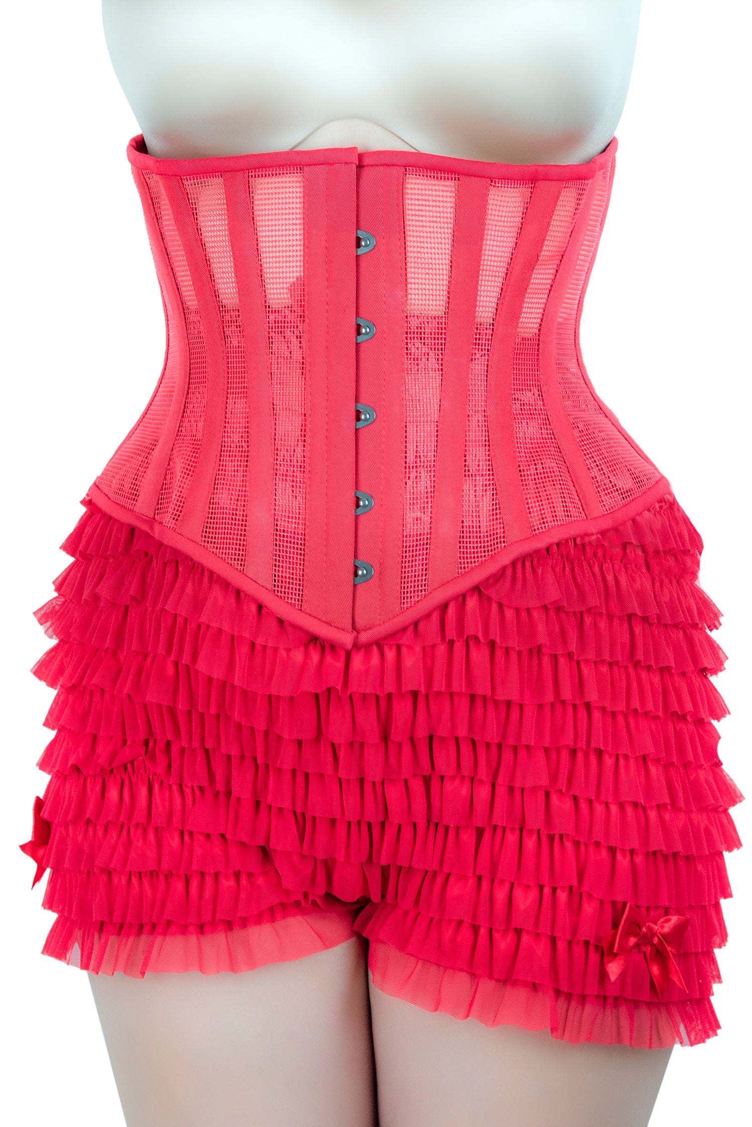 Sold out - Lola Underbust Red Mesh Corset