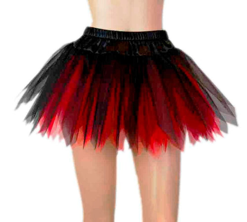 Red and Black puffy layered miniskirt