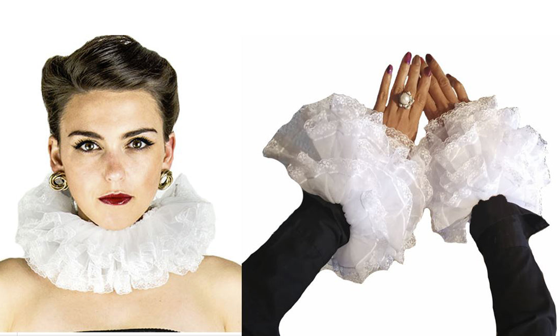 3 Pieces Neck Ruff Collar and Wrist Cuffs Set