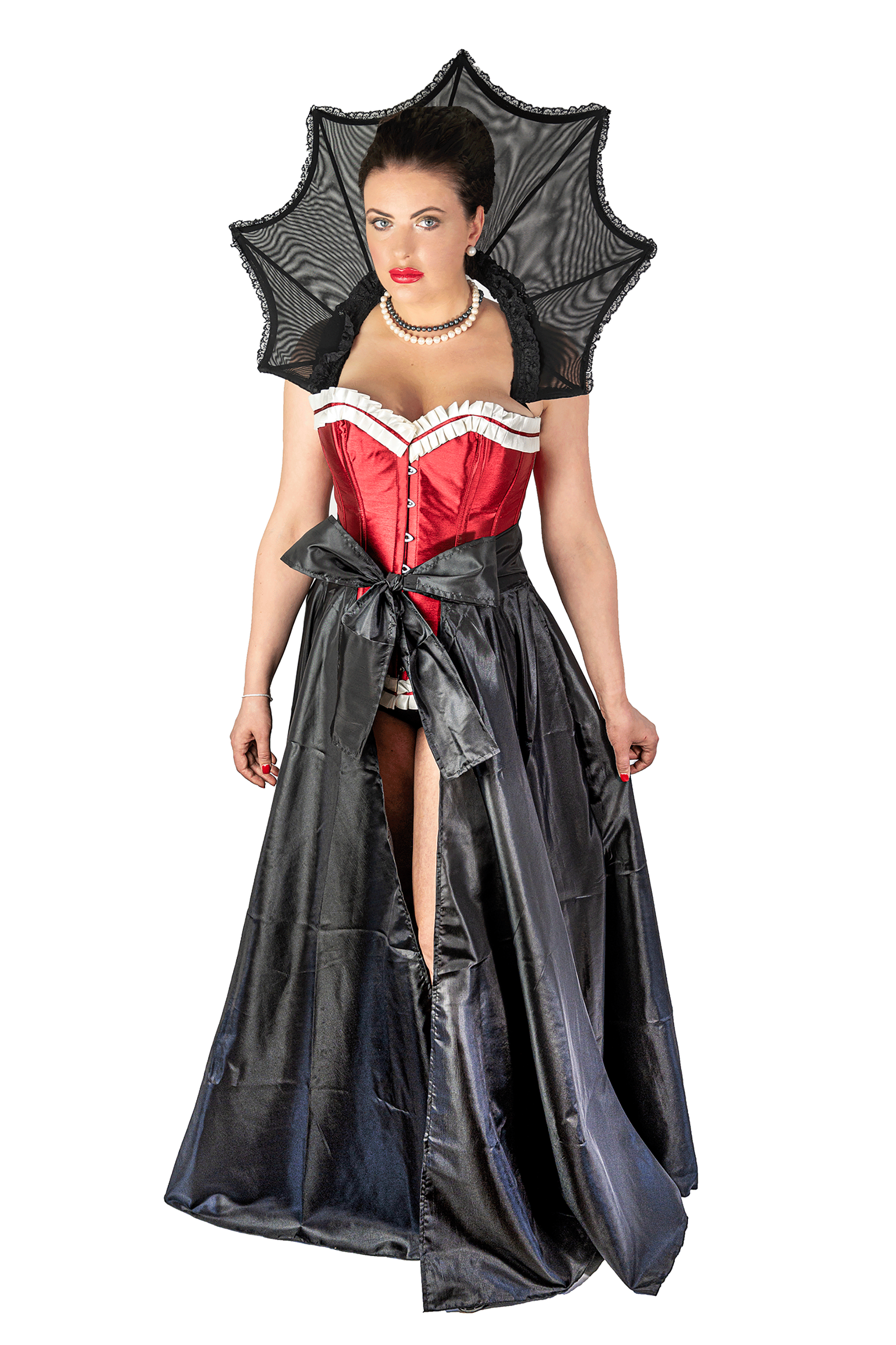Queen of Hearts Corset with Carthwhel Ruff Set