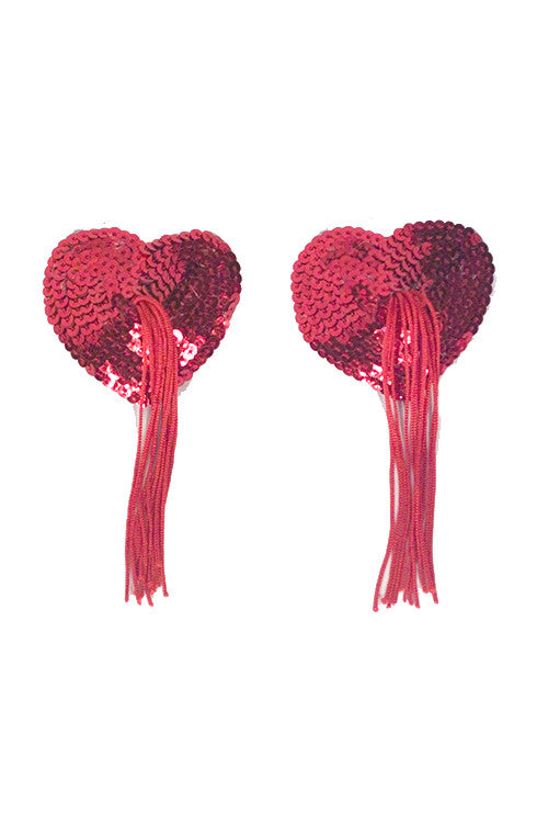 heart shaped sequin nipple tassels 