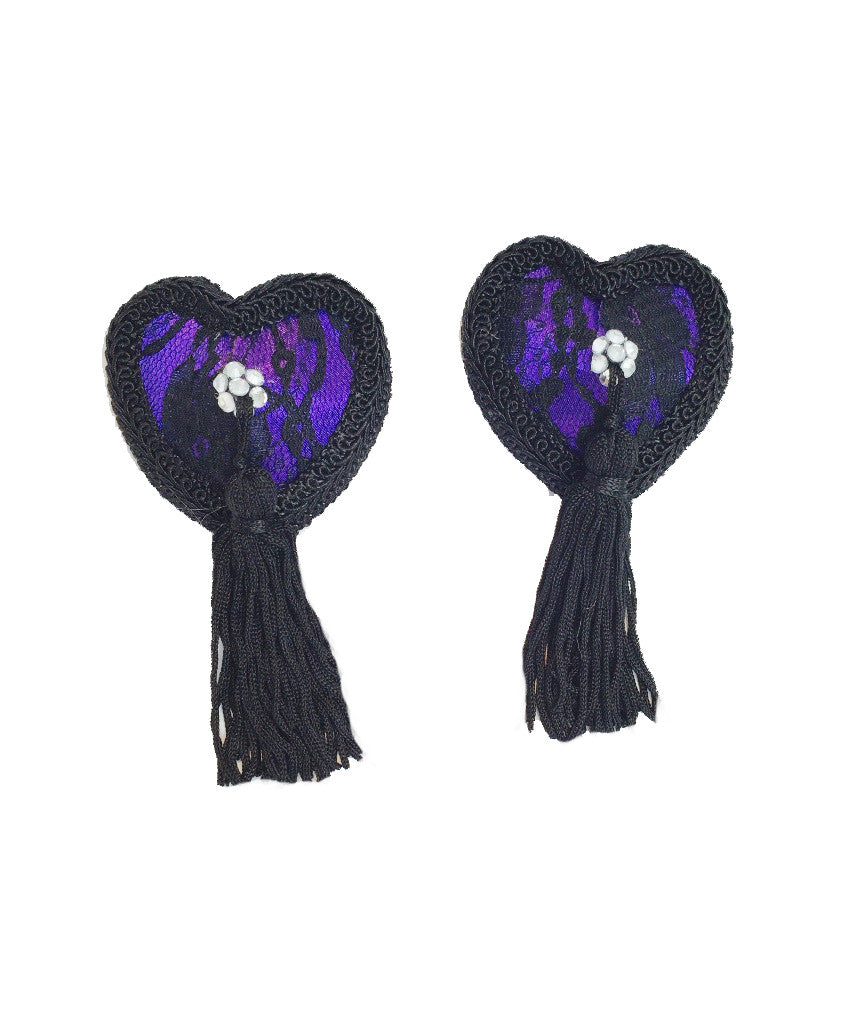 Lace Nipple Pasties with Diamond Studs