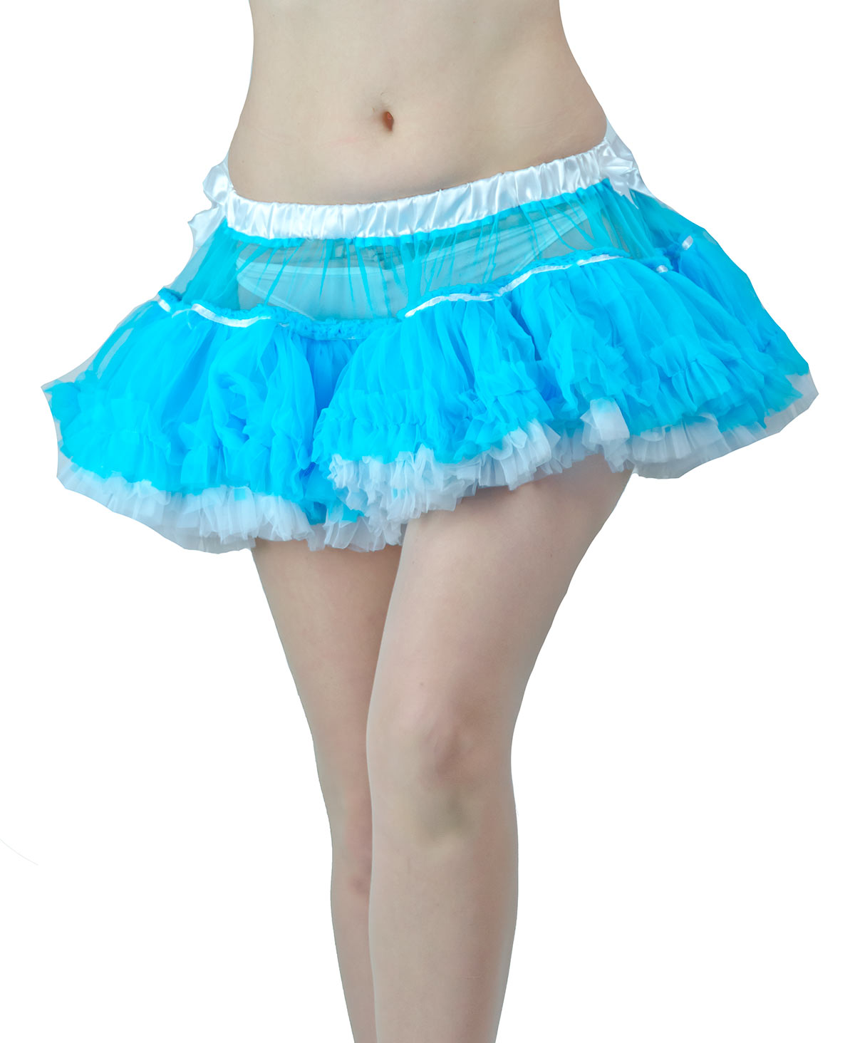 blue bouncy and ruffled mini ballerina tutu skirt